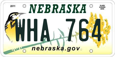 NE license plate WHA764