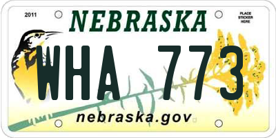 NE license plate WHA773