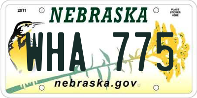 NE license plate WHA775