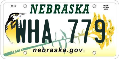 NE license plate WHA779