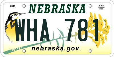 NE license plate WHA781