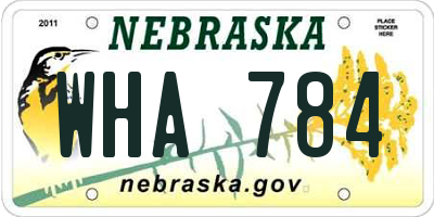 NE license plate WHA784