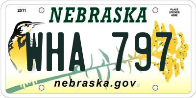 NE license plate WHA797