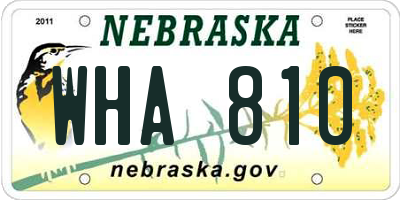 NE license plate WHA810