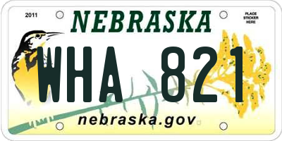 NE license plate WHA821