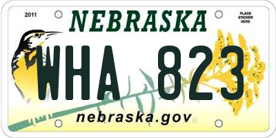 NE license plate WHA823