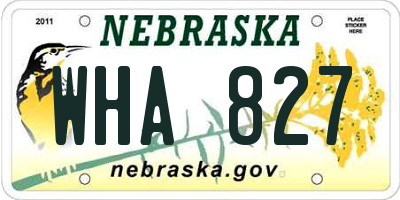 NE license plate WHA827