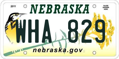 NE license plate WHA829