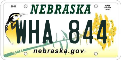 NE license plate WHA844