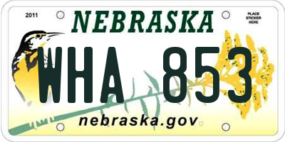 NE license plate WHA853