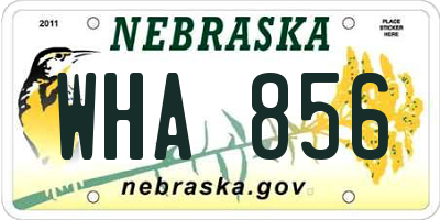 NE license plate WHA856