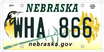 NE license plate WHA866