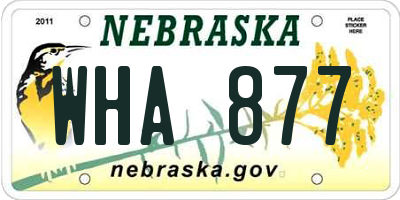 NE license plate WHA877