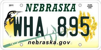 NE license plate WHA895