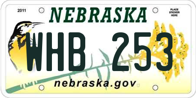 NE license plate WHB253