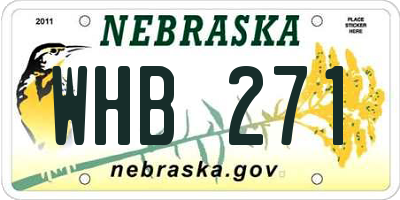 NE license plate WHB271