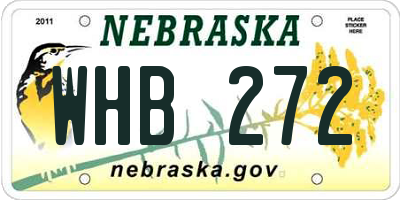 NE license plate WHB272