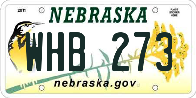 NE license plate WHB273