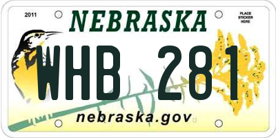 NE license plate WHB281