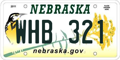 NE license plate WHB321