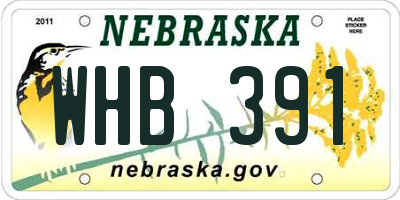 NE license plate WHB391