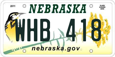 NE license plate WHB418