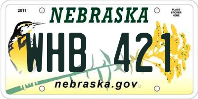 NE license plate WHB421