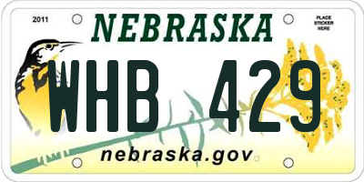 NE license plate WHB429