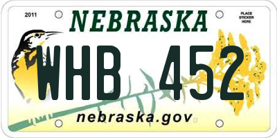 NE license plate WHB452
