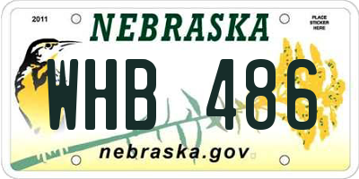 NE license plate WHB486