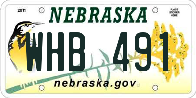 NE license plate WHB491