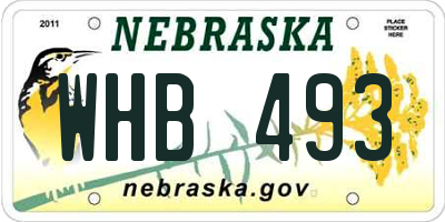 NE license plate WHB493