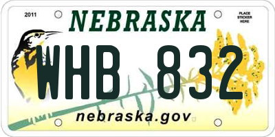 NE license plate WHB832