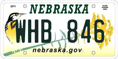 NE license plate WHB846
