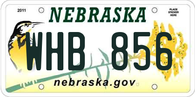 NE license plate WHB856