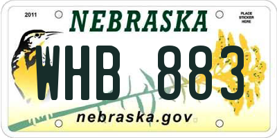 NE license plate WHB883