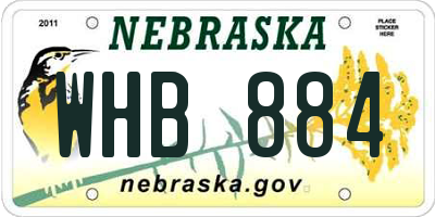 NE license plate WHB884