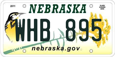 NE license plate WHB895