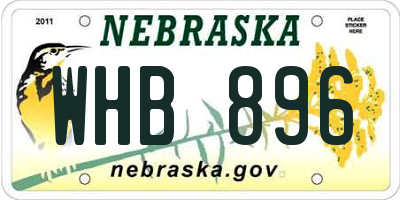 NE license plate WHB896