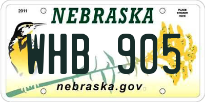 NE license plate WHB905