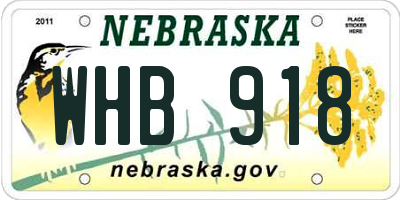 NE license plate WHB918