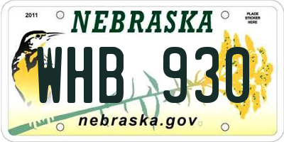 NE license plate WHB930