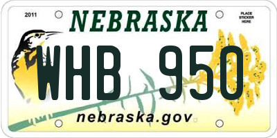 NE license plate WHB950