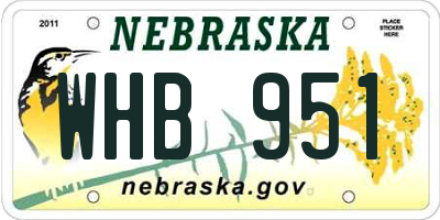 NE license plate WHB951