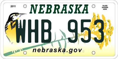 NE license plate WHB953