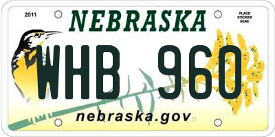 NE license plate WHB960