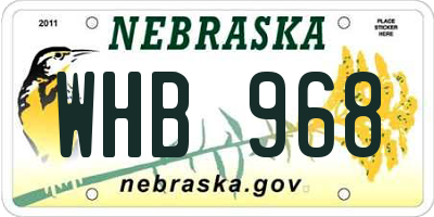 NE license plate WHB968