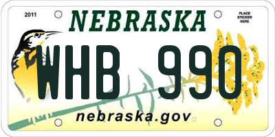 NE license plate WHB990
