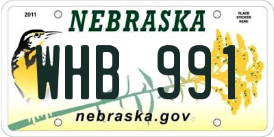 NE license plate WHB991