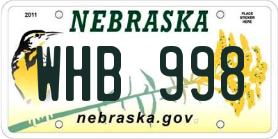 NE license plate WHB998